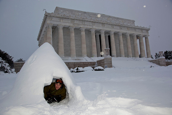Igloo at the Lincoln Memorial. Washington, DC