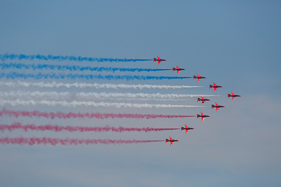 British Red Arrows over Boston Harbor