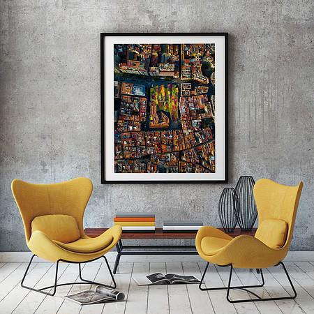 Barcelona, Spain - Paper matted & framed.