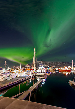 Tromsø, Norway. Northern Lights in the Arctic Circle.