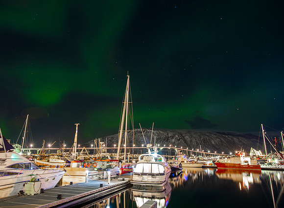 Tromsø, Norway. Northern Lights in the Arctic Circle.